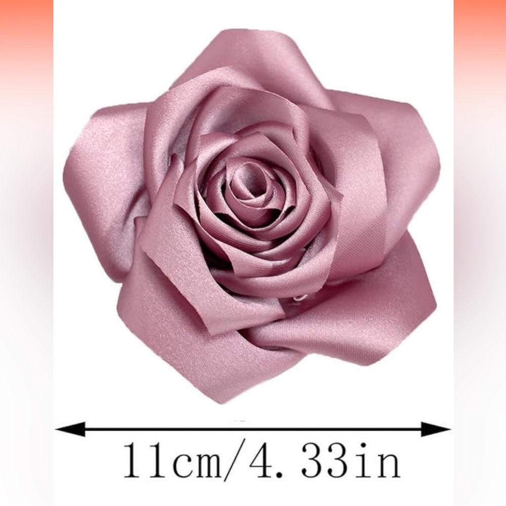 Pink Rose Hair Clip or Brooch - Picture 3 of 4